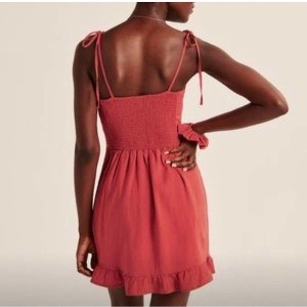 Abercrombie & Fitch Red Mini Sundress with Ruffle Trim - Picture 2 of 4